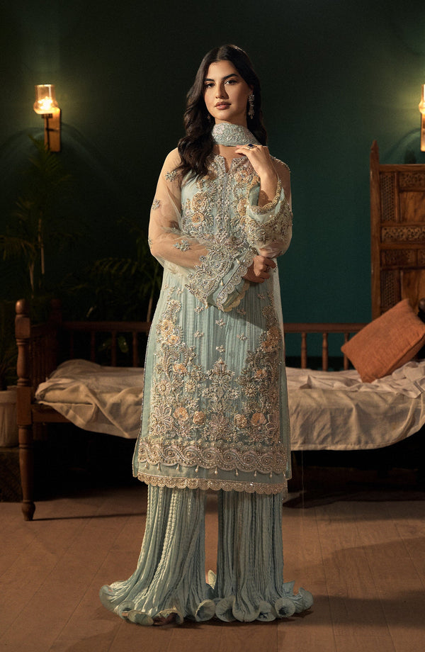 Aquamarine Dress women’s outfit crafted 1 By Fabiha Fatima